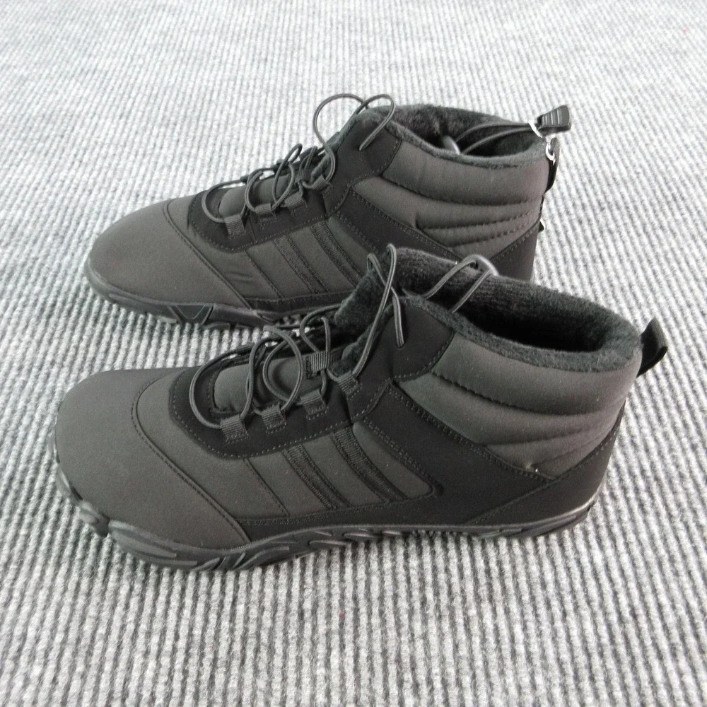 HIKE FOOTWEAR Snow Boots 43 Mens Size 9.5 Black Insulated Faux Fur Lined NWT